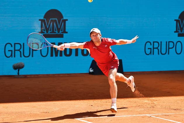 Casper Ruud (NOR), APRIL 28, 2026 - Tennis : Casper Ruud during singles Round of 16 match against Stefanos Tsitsipas on the ATP, Tennis Herren tour Masters 1000 tournaments Mutua Madrid Open tennis tournament at the Caja Magica in Madrid, Spain. Noxthirdxpartyxsales  aflo_328586213