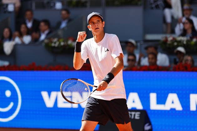 Rafael Jodar (ESP), APRIL 28, 2026 - Tennis : Rafael Jodar celebrate after a point during singles Round of 16 match against Vit Kopriva on the ATP, Tennis Herren tour Masters 1000 tournaments Mutua Madrid Open tennis tournament at the Caja Magica in Madrid, Spain. Noxthirdxpartyxsales  aflo_328587066