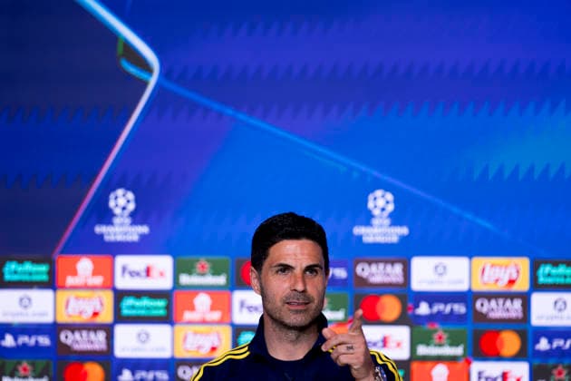 UEFA champions league - Atletico de Madrid vs Arsenal MADRID,SPAIN - 28 April:Head coach of Arsenal Mikel Arteta during the pre-match press conference, PK, Pressekonferenz of the UEFA Champions League 2025 26 semifinal first Leg match between Atletico de Madrid and Arsenal at Riyadh Air Metropolitano Stadium. (Photo by Guille Martinez f22photo) Madrid Riyadh Air Metropolitano Stadium Spain Copyright: xGuillermoxMartinezx