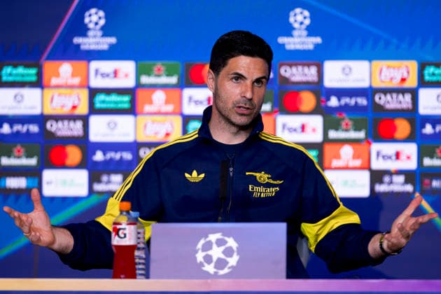 UEFA champions league - Atletico de Madrid vs Arsenal MADRID,SPAIN - 28 April:Head coach of Arsenal Mikel Arteta during the pre-match press conference, PK, Pressekonferenz of the UEFA Champions League 2025 26 semifinal first Leg match between Atletico de Madrid and Arsenal at Riyadh Air Metropolitano Stadium. (Photo by Guille Martinez f22photo) Madrid Riyadh Air Metropolitano Stadium Spain Copyright: xGuillermoxMartinezx