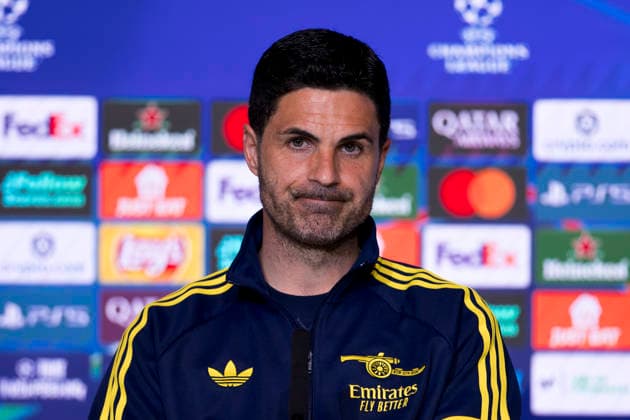UEFA champions league - Atletico de Madrid vs Arsenal MADRID,SPAIN - 28 April:Head coach of Arsenal Mikel Arteta during the pre-match press conference, PK, Pressekonferenz of the UEFA Champions League 2025 26 semifinal first Leg match between Atletico de Madrid and Arsenal at Riyadh Air Metropolitano Stadium. (Photo by Guille Martinez f22photo) Madrid Riyadh Air Metropolitano Stadium Spain Copyright: xGuillermoxMartinezx