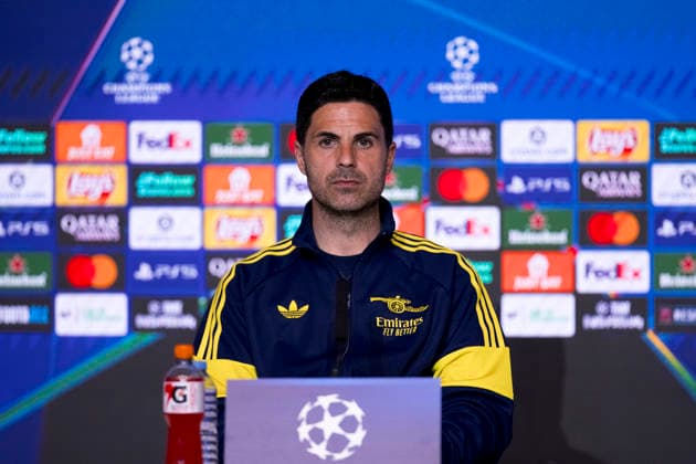UEFA champions league - Atletico de Madrid vs Arsenal MADRID,SPAIN - 28 April:Head coach of Arsenal Mikel Arteta during the pre-match press conference, PK, Pressekonferenz of the UEFA Champions League 2025 26 semifinal first Leg match between Atletico de Madrid and Arsenal at Riyadh Air Metropolitano Stadium. (Photo by Guille Martinez f22photo) Madrid Riyadh Air Metropolitano Stadium Spain Copyright: xGuillermoxMartinezx