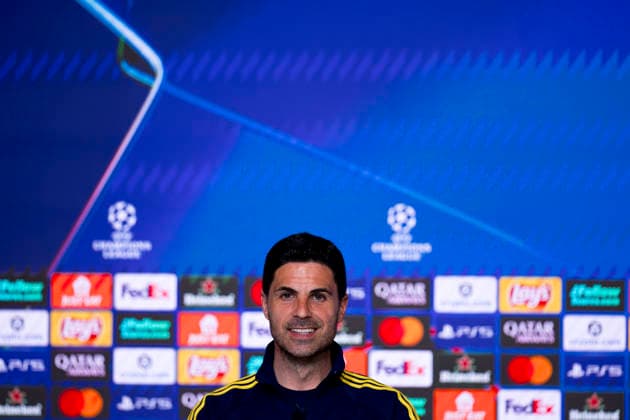 UEFA champions league - Atletico de Madrid vs Arsenal MADRID,SPAIN - 28 April:Head coach of Arsenal Mikel Arteta during the pre-match press conference, PK, Pressekonferenz of the UEFA Champions League 2025 26 semifinal first Leg match between Atletico de Madrid and Arsenal at Riyadh Air Metropolitano Stadium. (Photo by Guille Martinez f22photo) Madrid Riyadh Air Metropolitano Stadium Spain Copyright: xGuillermoxMartinezx