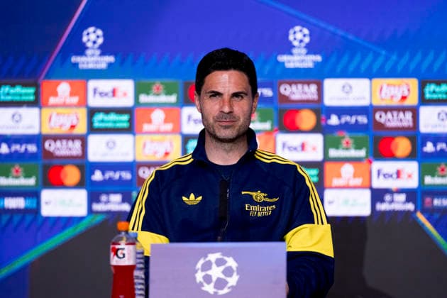 UEFA champions league - Atletico de Madrid vs Arsenal MADRID,SPAIN - 28 April:Head coach of Arsenal Mikel Arteta during the pre-match press conference, PK, Pressekonferenz of the UEFA Champions League 2025 26 semifinal first Leg match between Atletico de Madrid and Arsenal at Riyadh Air Metropolitano Stadium. (Photo by Guille Martinez f22photo) Madrid Riyadh Air Metropolitano Stadium Spain Copyright: xGuillermoxMartinezx