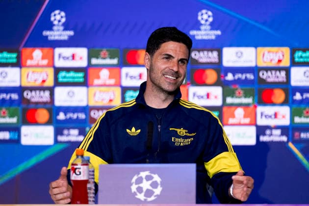 UEFA champions league - Atletico de Madrid vs Arsenal MADRID,SPAIN - 28 April:Head coach of Arsenal Mikel Arteta during the pre-match press conference, PK, Pressekonferenz of the UEFA Champions League 2025 26 semifinal first Leg match between Atletico de Madrid and Arsenal at Riyadh Air Metropolitano Stadium. (Photo by Guille Martinez f22photo) Madrid Riyadh Air Metropolitano Stadium Spain Copyright: xGuillermoxMartinezx