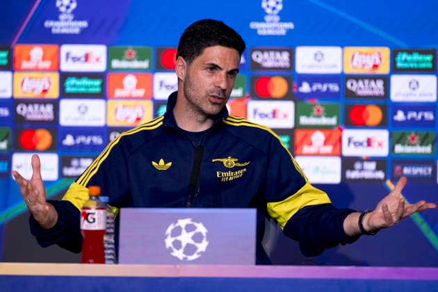 UEFA champions league - Atletico de Madrid vs Arsenal MADRID,SPAIN - 28 April:Head coach of Arsenal Mikel Arteta during the pre-match press conference, PK, Pressekonferenz of the UEFA Champions League 2025 26 semifinal first Leg match between Atletico de Madrid and Arsenal at Riyadh Air Metropolitano Stadium. (Photo by Guille Martinez f22photo) Madrid Riyadh Air Metropolitano Stadium Spain Copyright: xGuillermoxMartinezx