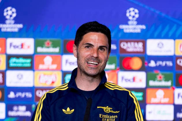 UEFA champions league - Atletico de Madrid vs Arsenal MADRID,SPAIN - 28 April:Head coach of Arsenal Mikel Arteta during the pre-match press conference, PK, Pressekonferenz of the UEFA Champions League 2025 26 semifinal first Leg match between Atletico de Madrid and Arsenal at Riyadh Air Metropolitano Stadium. (Photo by Guille Martinez f22photo) Madrid Riyadh Air Metropolitano Stadium Spain Copyright: xGuillermoxMartinezx