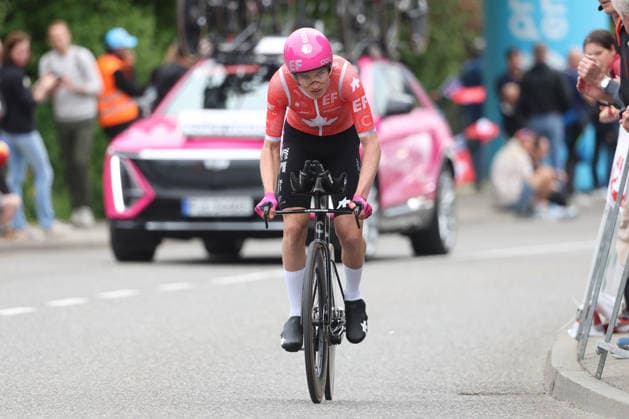 28 04 2026 Villars sur Glane, SWITZERLAND, Tour de Romandie 2026 Prologue Villars sur Glane Villars sur Glane Michael Shea Leonard CAN Team EF Education Easypost