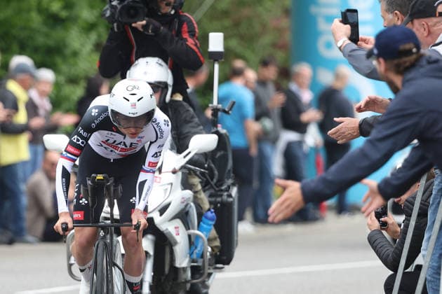 28 04 2026 Villars sur Glane, SWITZERLAND, Tour de Romandie 2026 Prologue Villars sur Glane Villars sur Glane Tadej Pogacar SLO Team UAE Emirates