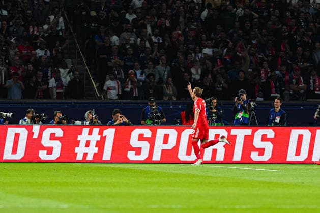 Goal celebration after scoring 0 1 from penalty kick Harry Kane FC Bayern Munich, 09 FRA, Paris St Germain vs FC Bayern Munich, Football, UEFA Champions League, Semi-final, 2025 2026 season, 28 04 2026 FRA, Paris St Germain vs FC Bayern Munich, Football, UEFA Champions League, Semi-final, 2025 2026 season, 28 04 2026 Paris Copyright: xEibner-Pressefoto MarcelxvonxFehrnx EP_MFN