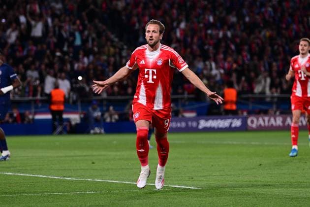 Goal celebration for 0 1 by Harry Kane 9 FC Bayern Muenchen , Paris Saint Germain vs FC Bayern München, Champions League, Semifinal, 28 04 2026 Paris Paris France Copyright: xkolbert-press MarcxNiemeyerx
