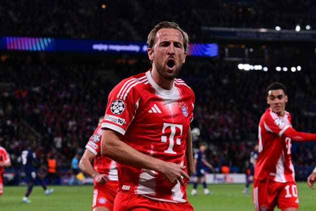 Goal celebration for 0 1 by Harry Kane 9 FC Bayern Muenchen , Paris Saint Germain vs FC Bayern München, Champions League, Semifinal, 28 04 2026 Paris Paris France Copyright: xkolbert-press MarcxNiemeyerx