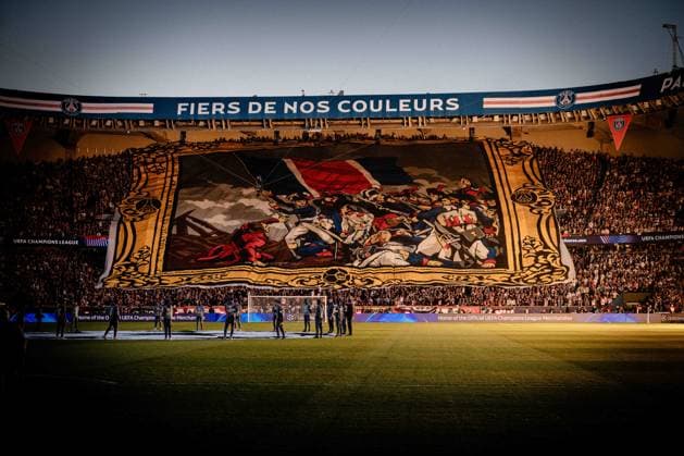 Choreography with pyrotechnics fans Paris , Paris Saint Germain vs FC Bayern Munich, Champions League, semi-final, 28 04 2026 Paris Paris France Copyright: xkolbert-press MarcxNiemeyerx