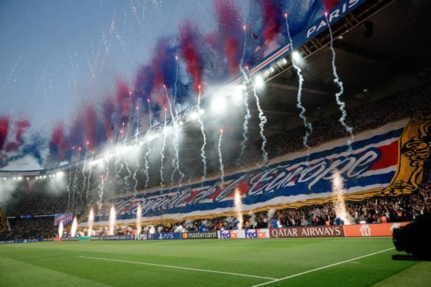 Choreography with pyrotechnics fans Paris , Paris Saint Germain vs FC Bayern Munich, Champions League, semi-final, 28 04 2026 Paris Paris France Copyright: xkolbert-press MarcxNiemeyerx