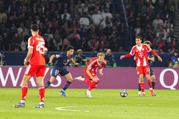 Warren Zaire Emery Paris St Germain, 33 , Harry Kane FC Bayern Munich, 09 FRA, Paris St Germain vs FC Bayern Munich, Football, UEFA Champions League, Semi-final, 2025 2026 season, 28 04 2026 FRA, Paris St Germain vs FC Bayern Munich, Football, UEFA Champions League, Semi-final, 2025 2026 season, 28 04 2026 Paris Copyright: xEibner-Pressefoto MarcelxvonxFehrnx EP_MFN