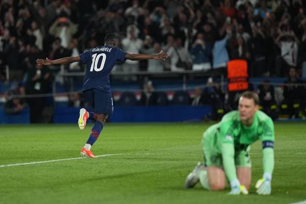Manuel Neuer of Bayern Munich reacts after Ousmane Dembele of PSG puts his side 3-2 ahead with a penalty Paris Saint-Germain v Bayern Munich, UEFA Champions League, Semi Final, First Leg, Football, Parc des Princes, Paris, France - 28 Apr 2026Paris Parc des Princes France EDITORIAL USE ONLY No use with unauthorised audio, video, data, fixture lists, club league logos or live services. Online in-match use limited to 120 images, no video emulation. No use in betting, games or single club league player publications.  Copyright: xDavexWinter Shutterstockx 16847969bp