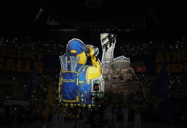 Fenerbahce Beko v Zalgiris - EuroLeague ISTANBUL, TURKIYE - APRIL 28: Fans of Fenerbahce Beko make a Choreography during the EuroLeague play-off first match between Fenerbahce Beko and Zalgiris at Ulker Sports and Event Hall in Istanbul, Turkiye on April 28, 2026. Esra Bilgin Anadolu Istanbul Turkey. Editorial use only. Please get in touch for any other usage.  Copyright: x2026xAnadoluxEsraxBilginx