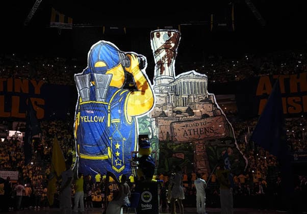 Fenerbahce Beko v Zalgiris - EuroLeague ISTANBUL, TURKIYE - APRIL 28: Fans of Fenerbahce Beko make a Choreography during the EuroLeague play-off first match between Fenerbahce Beko and Zalgiris at Ulker Sports and Event Hall in Istanbul, Turkiye on April 28, 2026. Esra Bilgin Anadolu Istanbul Turkey. Editorial use only. Please get in touch for any other usage.  Copyright: x2026xAnadoluxEsraxBilginx