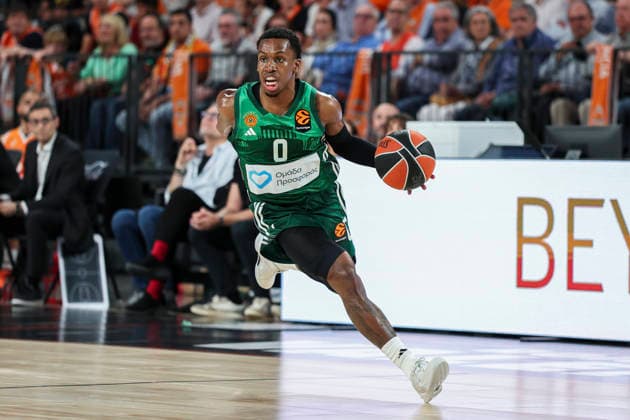 April 28, 2026, Valencia, Valencia, Spain: TJ Shorts of Panathinaikos AKTOR Athens in action during the EuroLeague Play Off Game One match between Valencia Basket and Panathinaikos Aktor Athens at Roig Arena on April 28, 2026 in Valencia, Spain. Valencia Basket V Panathinaikos Aktor Athens - Euroleague 2025 2026 Play Off Game 1  - ZUMAa181 20260428_zaa_a181_429 Copyright: xIrinaxR.xHipolitox