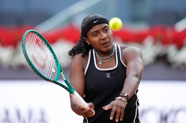 April 28, 2026, Madrid, Madrid, Spain: Hailey Baptiste of USA plays against Aryna Sabalenka of Belarus during the Mutua Madrid Open 2026, ATP, Tennis Herren Masters 1000 and WTA, Tennis Damen 1000, at La Caja Magica on April 28, 2026 in Madrid, Spain. Madrid Spain - ZUMAa181 20260428_zaa_a181_382 Copyright: xOscarxJ.xBarrosox