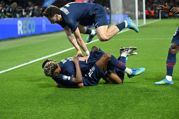 PSG v FC Bayern Munich - UEFA Champions League PARIS, FRANCE - APRIL 28: Players of PSG celebrate after a goal during the UEFA Champions League semi-final first leg match between PSG and FC Bayern Munich at Parc des Princes in Paris, France on April 28, 2026. Mustafa Yalçin Anadolu Paris France. Editorial use only. Please get in touch for any other usage.  Copyright: x2026xAnadoluxMustafaxYalcÄ±nx