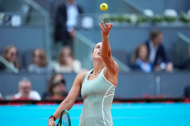 April 28, 2026, Madrid, Madrid, Spain: Aryna Sabalenka of Belarus plays against Hailey Baptiste of USA during the Mutua Madrid Open 2026, ATP, Tennis Herren Masters 1000 and WTA, Tennis Damen 1000, at La Caja Magica on April 28, 2026 in Madrid, Spain. Madrid Spain - ZUMAa181 20260428_zaa_a181_372 Copyright: xOscarxJ.xBarrosox