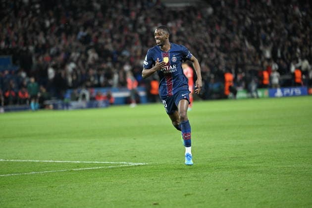 PSG v FC Bayern Munich - UEFA Champions League PARIS, FRANCE - APRIL 28: Ousmane Dembele of PSG celebrates after scoring a goal during the UEFA Champions League semi-final first leg match between PSG and FC Bayern Munich at Parc des Princes in Paris, France on April 28, 2026. Mustafa Yalcin Anadolu Paris France. Editorial use only. Please get in touch for any other usage.  Copyright: x2026xAnadoluxMustafaxYalcinx