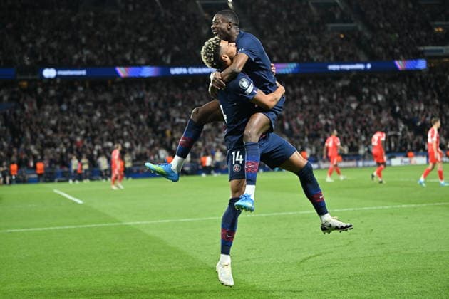PSG v FC Bayern Munich - UEFA Champions League PARIS, FRANCE - APRIL 28: Ousmane Dembele of PSG celebrates after scoring a goal during the UEFA Champions League semi-final first leg match between PSG and FC Bayern Munich at Parc des Princes in Paris, France on April 28, 2026. Mustafa Yalcin Anadolu Paris France. Editorial use only. Please get in touch for any other usage.  Copyright: x2026xAnadoluxMustafaxYalcinx