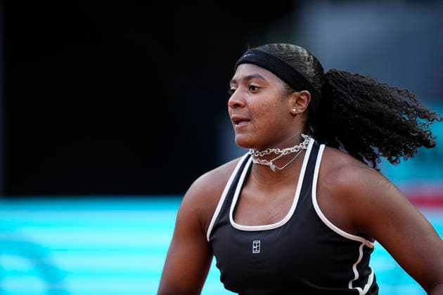 April 28, 2026, Madrid, Madrid, Spain: Hailey Baptiste of USA plays against Aryna Sabalenka of Belarus during the Mutua Madrid Open 2026, ATP, Tennis Herren Masters 1000 and WTA, Tennis Damen 1000, at La Caja Magica on April 28, 2026 in Madrid, Spain. Madrid Spain - ZUMAa181 20260428_zaa_a181_369 Copyright: xOscarxJ.xBarrosox
