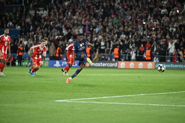 PSG v FC Bayern Munich - UEFA Champions League PARIS, FRANCE - APRIL 28: Ousmane Dembele of PSG scores a goal during the UEFA Champions League semi-final first leg match between PSG and FC Bayern Munich at Parc des Princes in Paris, France on April 28, 2026. Mustafa Yalcin Anadolu Paris France. Editorial use only. Please get in touch for any other usage.  Copyright: x2026xAnadoluxMustafaxYalcinx