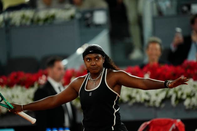 Mutua Madrid Open - Day Nine MADRID, SPAIN - APRIL 28: Hailey Baptiste of the United States celebrates victory against Aryna Sabalenka during their Women™s Singles Quarter-final match at Manolo Santana Stadium on day nine of the Mutua Madrid Open at La Caja Magica on April 28, 2026 in Madrid, Spain. Madrid Spain  Copyright: xJosexBretonx originalFilename:bretonhernandez-mutuamad260428_nplZa.jpg