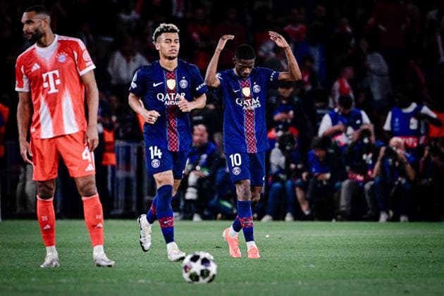 Goal celebration for 3 2 by Ousmane Dembele 10 Paris Saint Germain , Paris Saint Germain vs FC Bayern München, Champions League, Semifinal, 28 04 2026 Paris Paris France Copyright: xkolbert-press MarcxNiemeyerx