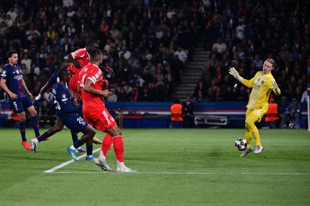 Goal for 5 3 by Dayot Upamecano 2 FC Bayern Muenchen , Paris Saint Germain vs FC Bayern München, Champions League, Semifinal, 28 04 2026 Paris Paris France Copyright: xkolbert-press MarcxNiemeyerx
