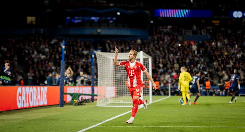 Paris, France 28th Apr 2026 Goal celebration Harry Kane FCB Paris Saint Germain FC Bayern Munich 28 04 2026