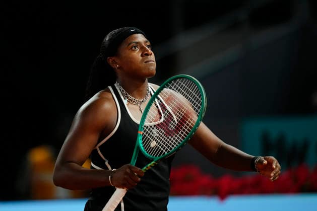 Mutua Madrid Open - Day Nine MADRID, SPAIN - APRIL 28: Hailey Baptiste of the United States reacts against Aryna Sabalenka during the Women s Singles quarter-final match on Day Nine of the Mutua Madrid Open at La Caja Magica on April 28, 2026 in Madrid, Spain. Madrid Spain  Copyright: xJosexBretonx originalFilename:bretonhernandez-mutuamad260428_npbhH.jpg