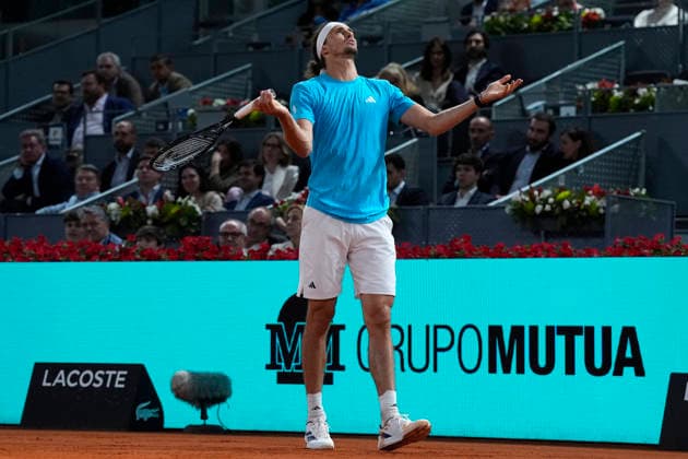 MADRID OPEN TENNIS 2026. ATP, Tennis Herren ZVEREV ¢ GER v MENSIK ¢ CZE Alexander Zverev, Germany, during Madrid Open Tennis 2025 match. April 28, 2026.(ALTERPHOTOS Acero) MadridSpain  Copyright: xAcerox