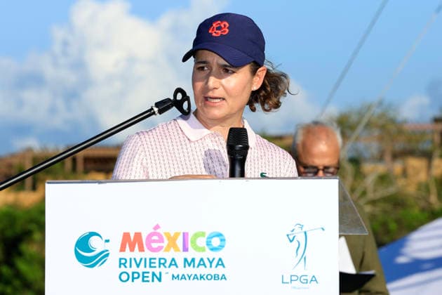 RIVIERA MAYA OPEN AT MAYAKOBA 2026 RIVIERA MAYA OPEN AT MAYAKOBA 2026 28042026 PLAYA DEL CARMEN, QUINTANA ROO Action photo of mexican golf legend Lorena Ochoa, during the opening ceremony of the Riviera Maya Open at Mayakoba 2026 at El Camaleon Golf Club in Playa del Carmen, Mexico Action photo of mexican golf legend Lorena Ochoa, during the opening ceremony of the Riviera Maya Open at Mayakoba 2026 held at El Camaleon Golf Club in Playa del Carmen, Mexico Photo by IMAGENSHOP AGENCIA FOTOGRAFICA PLAYA DEL CARMEN QUINTANA ROO MEXICO Copyright: xJorgexReyesx