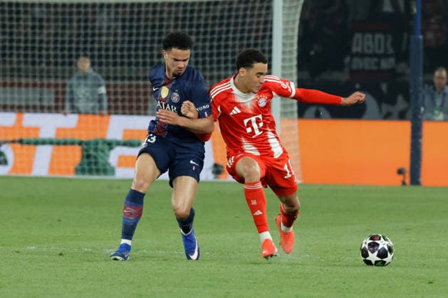 (260429) -- PARIS, April 29, 2026 -- PSG s Warren Zaire-Emery (L) vies with Bayern Munich s Jamal Musiala during the UEFA Champions League semi-final first leg football match between Paris Saint-Germain (PSG) and Bayern Munich at the Parc des Princes in Paris, France, April 28, 2026. (Photo by Xinhua) (SP)FRANCE-PARIS-FOOTBALL-UEFA CHAMPIONS LEAGUE-SEMI-FINAL-PSG VS BAYERN MUNICH HenrixSzwarc 