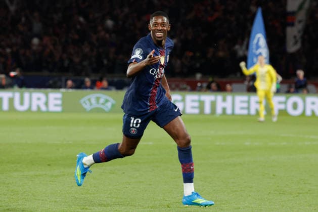 (260429) -- PARIS, April 29, 2026 -- PSG s Ousmane Dembele celebrates after scoring during the UEFA Champions League semi-final first leg football match between Paris Saint-Germain (PSG) and Bayern Munich at the Parc des Princes in Paris, France, April 28, 2026. (Photo by Xinhua) (SP)FRANCE-PARIS-FOOTBALL-UEFA CHAMPIONS LEAGUE-SEMI-FINAL-PSG VS BAYERN MUNICH HenrixSzwarc 