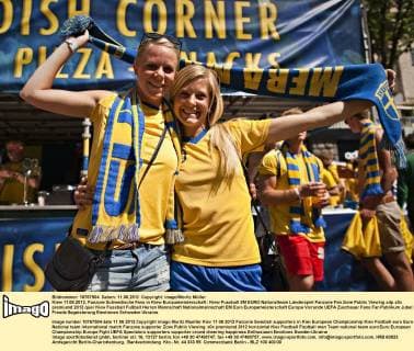 Football, EURO 2012, Yellow Blue Joy - Fans from Ukraine and Sweden