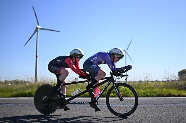 UCI Para Cycling Road World Cup: Round 2 Picture by Mathew Wells SWpix.com - 29 04 2026 - Cycling - UCI Para Cycling Road World Cup: Round 2 - Gistel, West Flanders, Belgium - WB Individual Time Trial (ITT) - Georgina Bullen (Great Britain) piloted by Miriam Jessett Copyright: x xSWpix.comx(t axPhotographyxHubxLtd)xMathewxWells SWpix.comx SWP-3030-13518