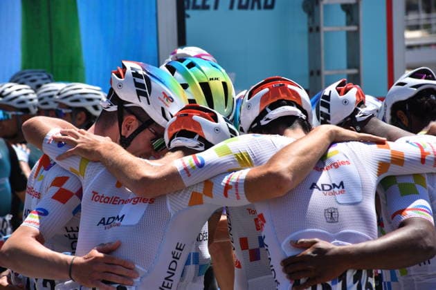 61st Presidential Cycling Tour of Turkiye MUGLA, TURKIYE - APRIL 29: Cyclists gather ahead of the 130.4-kilometer Marmaris-Fethiye stage, within the 61st Presidential Cycling Tour of Turkiye, an eight-stage race in the ProSeries category, on April 29, 2026 in Mugla, Turkiye. Sabri Kesen Anadolu Mugla Turkey. Editorial use only. Please get in touch for any other usage.  Copyright: x2026xAnadoluxSabrixKesenx