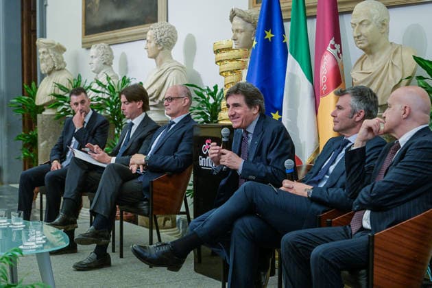 Vincenzo Nibali, Alessandro Onorato, Roberto Gualtieri, Umberto Cairo, Paolo Bellino, Stefano Barigelli. Presentazione dell™arrivo del Giro d™Italia in Campidoglio. MercoledÃ¬ 29 Aprile 2026. News  Copyright: xValentinaxStefanelli LaPressex