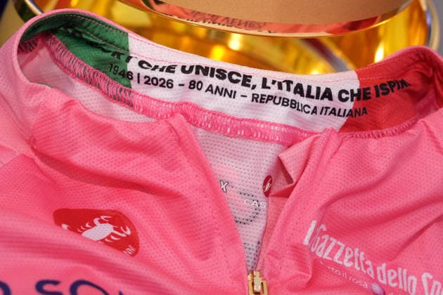 the pink jersey of the Giro d Italia during the Presentation of the Grand Arrival of the 109th Giro d Italia at the Rome s Campidoglio, Italy - Wednesday April 29, 2026 - ( Photo by Alfredo Falcone LaPresse )  Copyright: xAlfredoxFalcone LaPressex