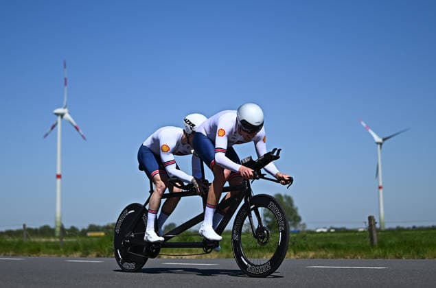 UCI Para Cycling Road World Cup: Round 2 Picture by Mathew Wells SWpix.com - 29 04 2026 - Cycling - UCI Para Cycling Road World Cup: Round 2 - Gistel, West Flanders, Belgium - MB Individual Time Trial (ITT) - Morgan Fice-Noyes (Great Britain) piloted by Christopher Latham Copyright: x xSWpix.comx(t axPhotographyxHubxLtd)xMathewxWells SWpix.comx SWP-3030-13560