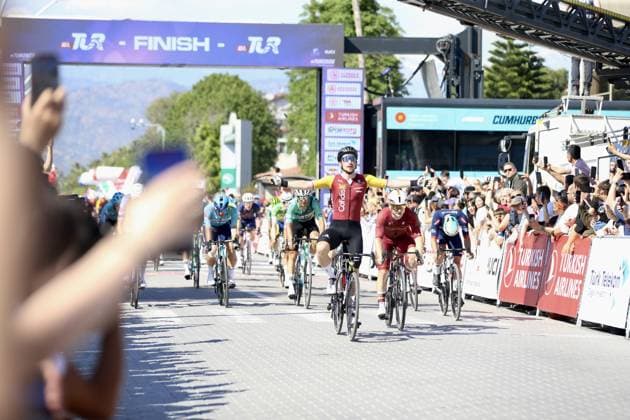 61st Presidential Cycling Tour of Turkiye MUGLA, TURKIYE - APRIL 29: Stanislaw Aniolkowski of Cofidis becomes the first one to finish as the fourth stage of the 61st Presidential Turkiye Cycling Tour (TUR 2026) has come to an end in Mugla, Turkiye on April 29, 2026. Ali Riza Akkir Anadolu Mugla Turkey. Editorial use only. Please get in touch for any other usage.  Copyright: x2026xAnadoluxAlixRizaxAkkirx