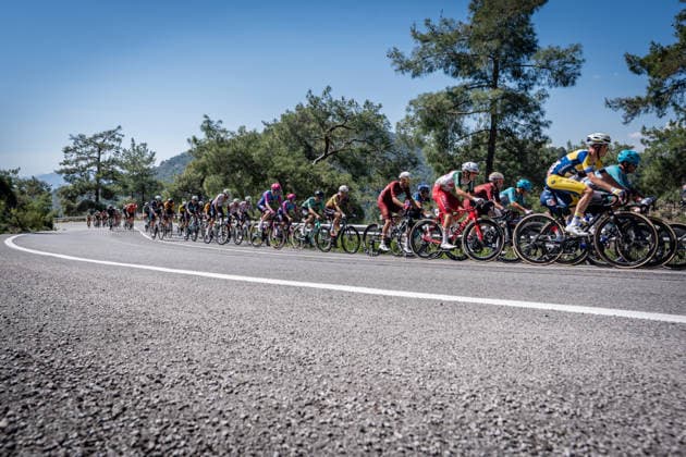 61st Presidential Cycling Tour of Turkiye MUGLA, TURKIYE - APRIL 29: Cyclists compete during the fourth stage of the 61st Presidential Turkiye Cycling Tour (TUR 2026) in Mugla, Turkiye on April 29, 2026. Part of the UCI ProSeries, the prestigious 8-stage race continues with top international athletes navigating the scenic coastal routes of southwestern Turkiye. Ahmet Serdar Eser Anadolu Mugla Turkey. Editorial use only. Please get in touch for any other usage.  Copyright: x2026xAnadoluxAhmetxSerdarxEserx