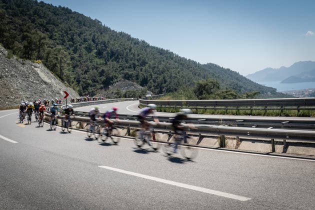 61st Presidential Cycling Tour of Turkiye MUGLA, TURKIYE - APRIL 29: Cyclists race through a winding mountain pass during the 130-kilometer Marmaris-Fethiye stage of the 61st Presidential Cycling Tour of Turkiye (TUR 2026) on April 29, 2026, in Mugla, Turkiye. This 8-stage event is the only competition in the country classified as a ProSeries race on the UCI Europe Tour calendar. The tour is organized by the Turkish Cycling Federation under the auspices of the Presidency and receives support from the Ministry of Youth and Sports. Ahmet Serdar Eser Anadolu Mugla Turkey. Editorial use only. Please get in touch for any other usage.  Copyright: x2026xAnadoluxAhmetxSerdarxEserx