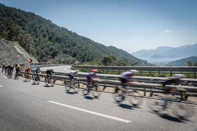61st Presidential Cycling Tour of Turkiye MUGLA, TURKIYE - APRIL 29: Cyclists race through a winding mountain pass during the 130-kilometer Marmaris-Fethiye stage of the 61st Presidential Cycling Tour of Turkiye (TUR 2026) on April 29, 2026, in Mugla, Turkiye. This 8-stage event is the only competition in the country classified as a ProSeries race on the UCI Europe Tour calendar. The tour is organized by the Turkish Cycling Federation under the auspices of the Presidency and receives support from the Ministry of Youth and Sports. Ahmet Serdar Eser Anadolu Mugla Turkey. Editorial use only. Please get in touch for any other usage.  Copyright: x2026xAnadoluxAhmetxSerdarxEserx