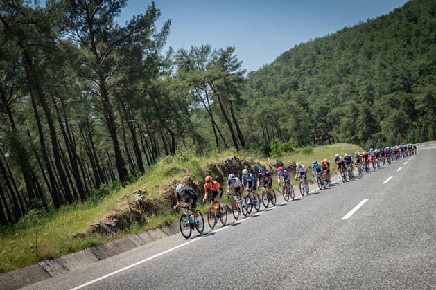 61st Presidential Cycling Tour of Turkiye MUGLA, TURKIYE - APRIL 29: Cyclists compete during the 130-kilometer Marmaris-Fethiye stage of the 61st Presidential Cycling Tour of Turkiye (TUR 2026) on April 29, 2026, in Mugla, Turkiye. This 8-stage event is the only competition in the country classified as a ProSeries race on the UCI Europe Tour calendar. The tour is organized by the Turkish Cycling Federation under the auspices of the Presidency and receives support from the Ministry of Youth and Sports. Ahmet Serdar Eser Anadolu Mugla Turkey. Editorial use only. Please get in touch for any other usage.  Copyright: x2026xAnadoluxAhmetxSerdarxEserx
